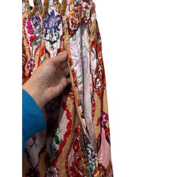 Ranna Gill Anthropologie Bohemian Wide Leg Jumpsuit Womens Medium Floral Pleated - Picture 12 of 16